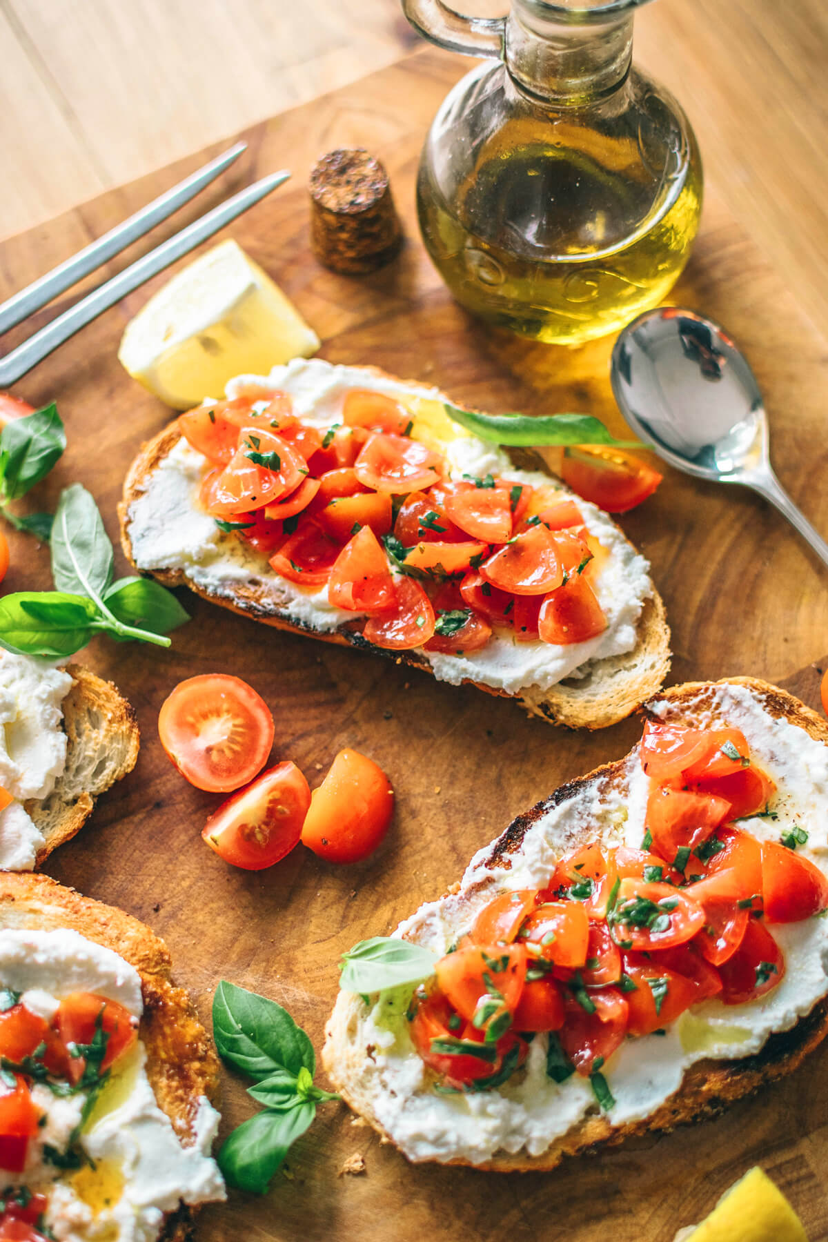 ricotta and tomato toast