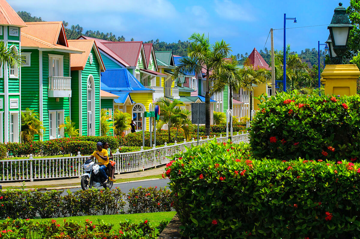 colorful houses in Dominican Republic