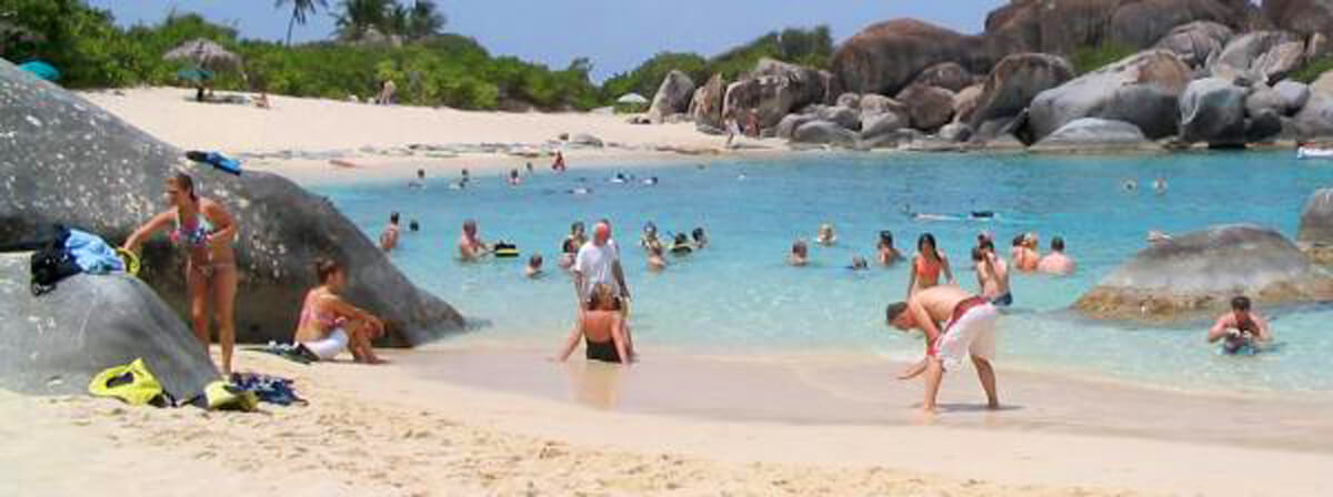 people playing on Virgin Gorda beach 