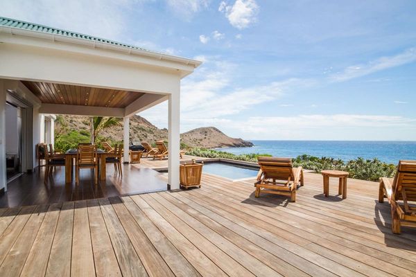 Views of the Caribbean from the deck at Ti Chato Villa
