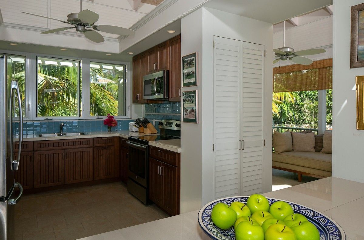 Fully equipped holiday villa kitchen with modern appliances