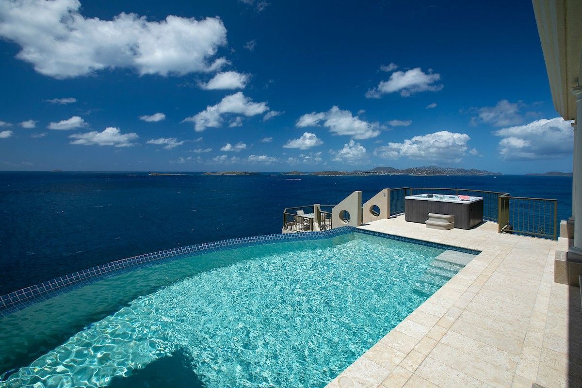 Private swimming pool at a holiday villa