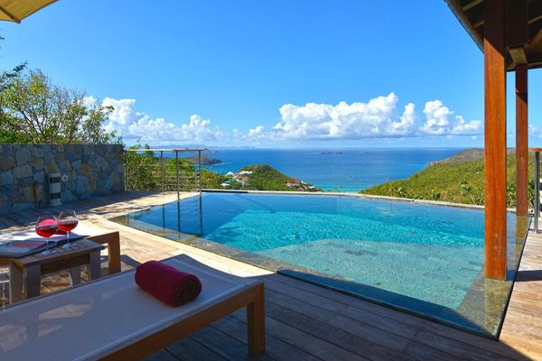 Enjoy views of the ocean and nearby islands from Villa MJS