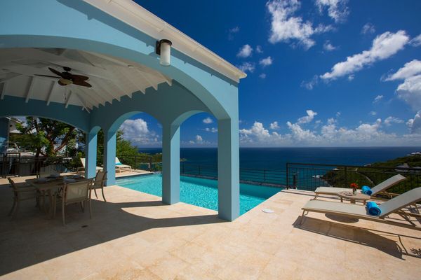 Ballena Blue is located on a hilltop over Rendezvous Bay