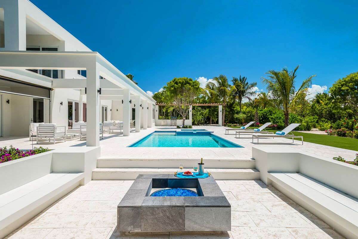 A fire pit and entertaining area