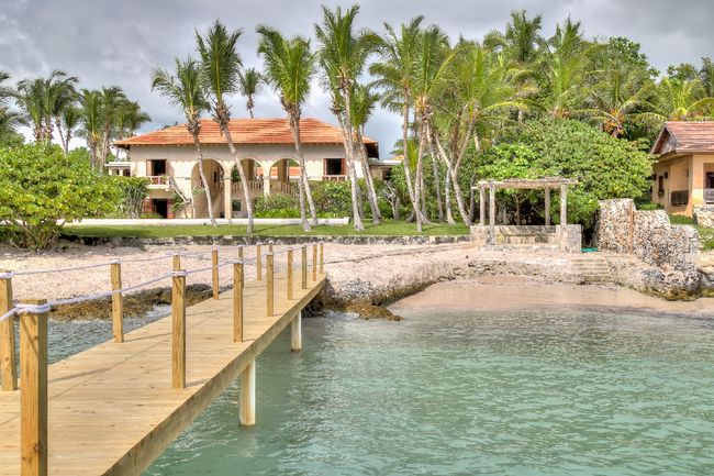 La Serena Villa features a private dock that brings you to a beautiful private sandy beach