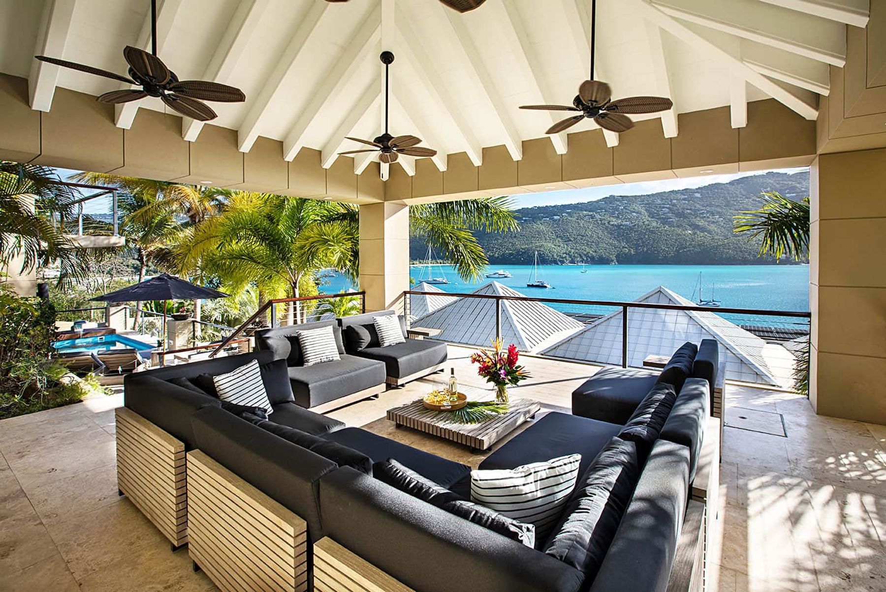Furnishings under the gazebo