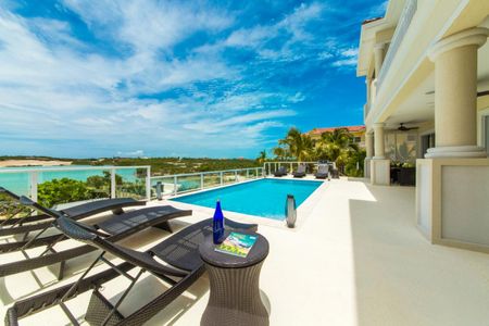 Perfect patio to enjoy waterfront views at Sunset Close Villa