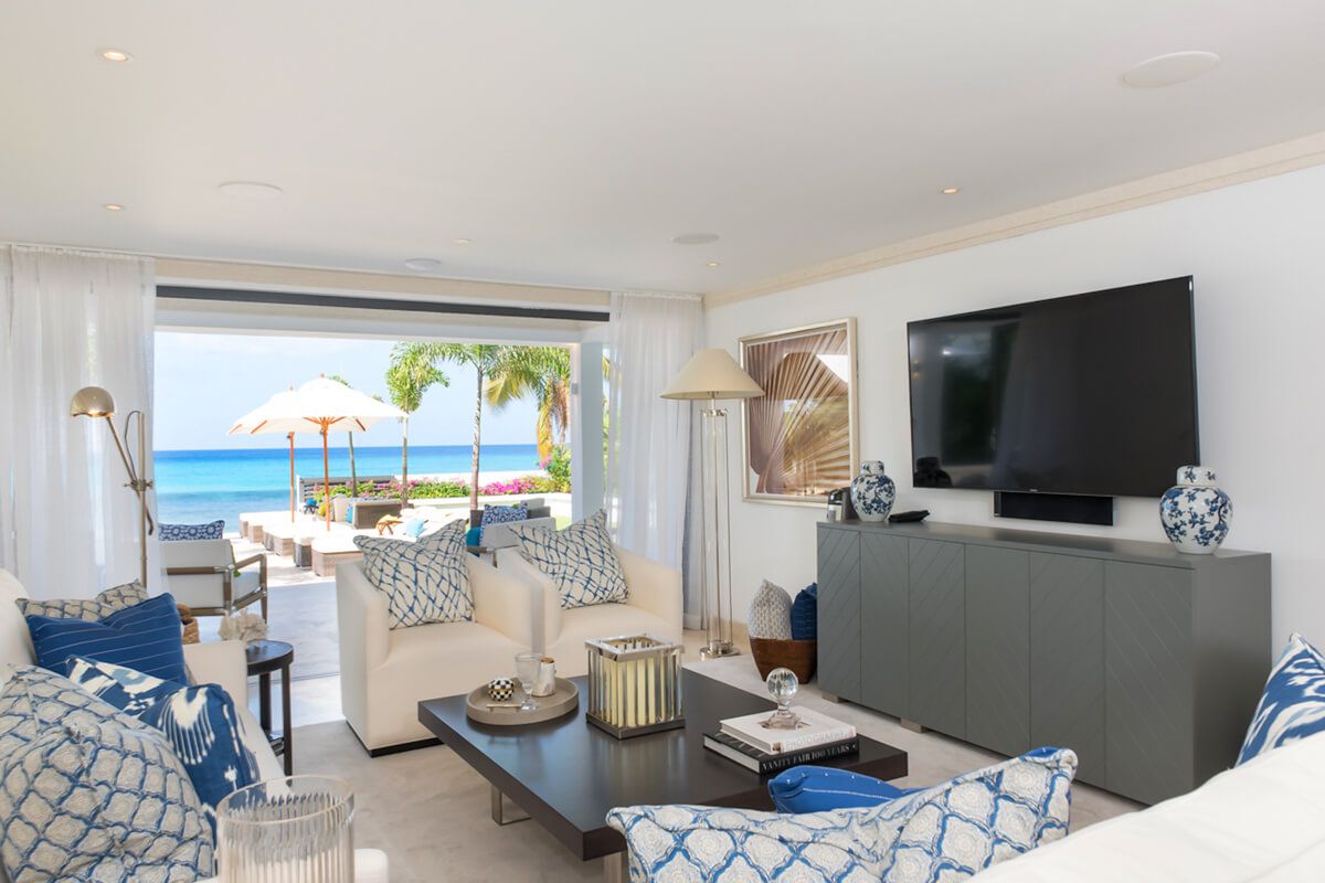 The living area opens to the patio
