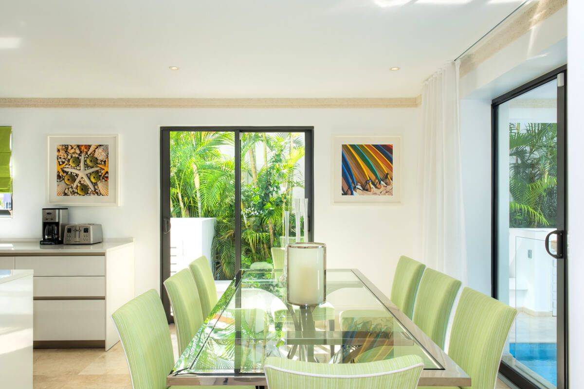 Indoor dining seats eight