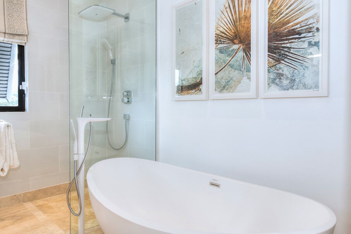 Master Bathroom with bath tub