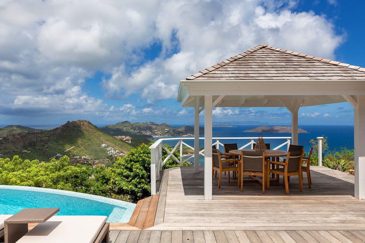 Outdoor dining seats eight