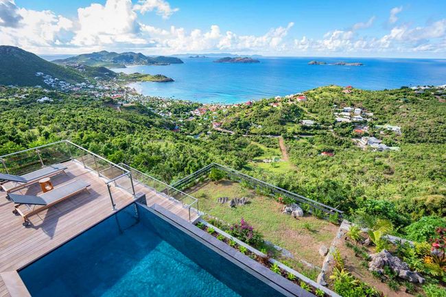 Golden View Villa sits above Toiny Bay on the Vitet hillside