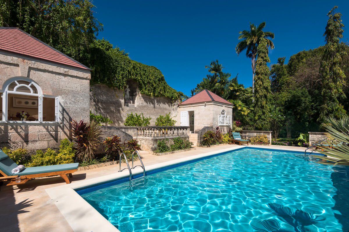 The pool area