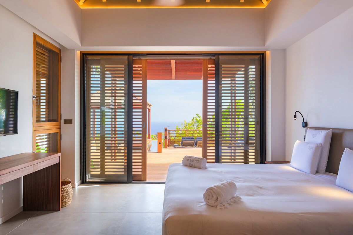 The second bedroom opens to the patio