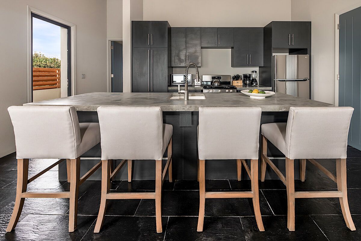 Breakfast bar seats four