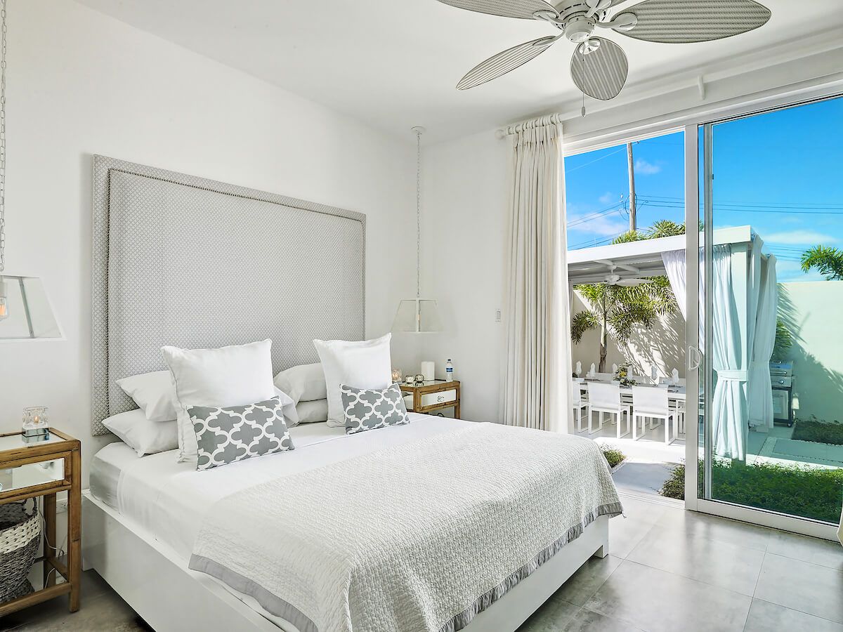 Guest bedroom opens to the patio