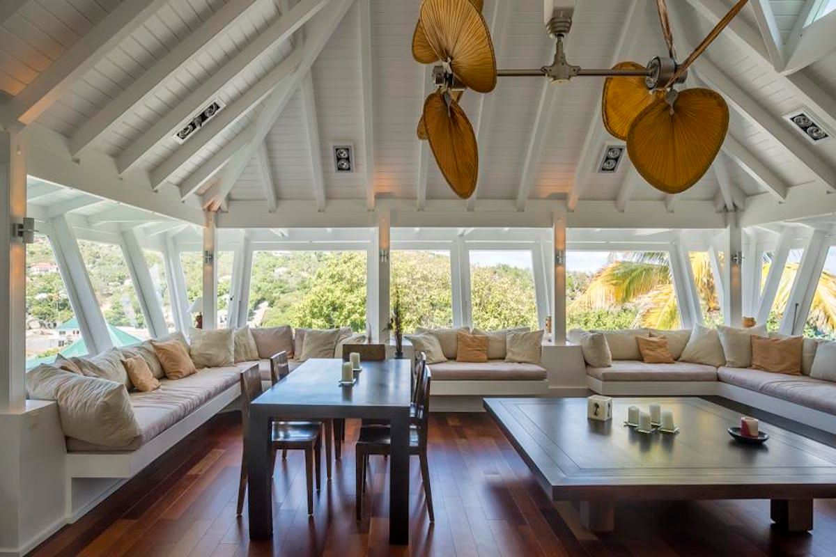 Dining area flanked with a roomy seating area