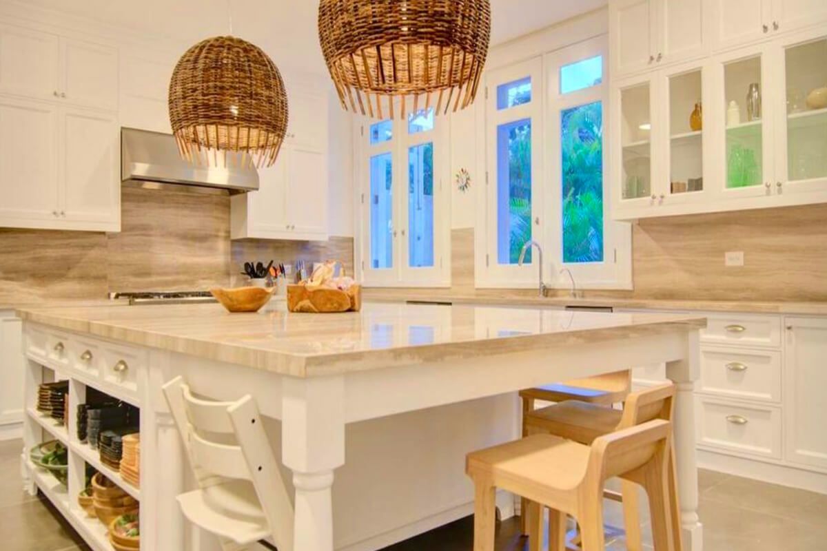 Kitchen island with seating for four