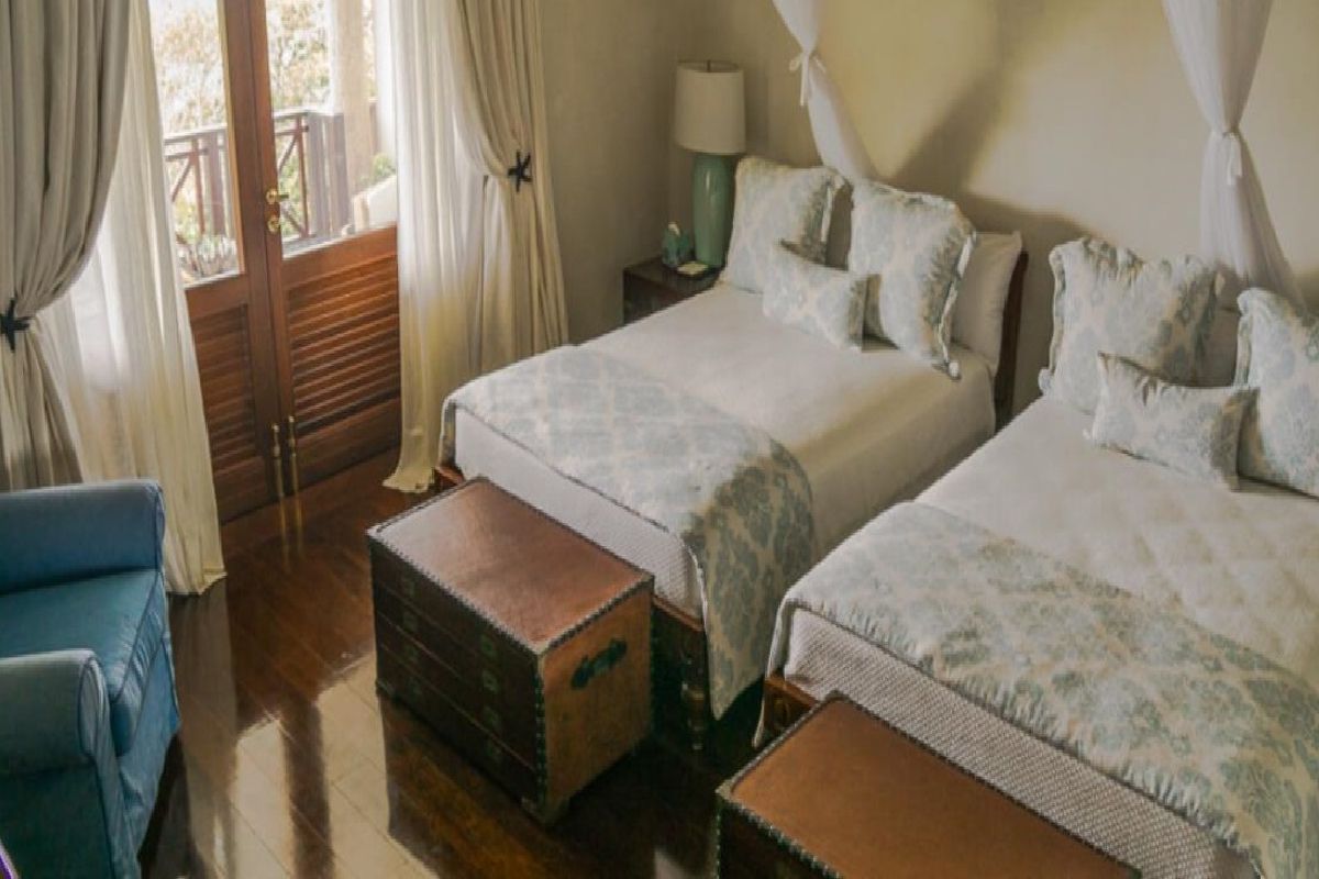 Double bedded guest room