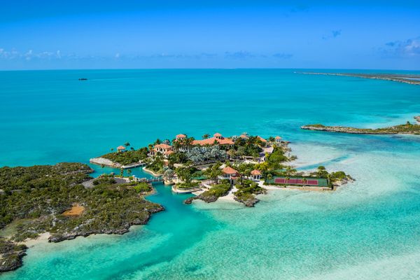 Aerial views of Emerald Cay