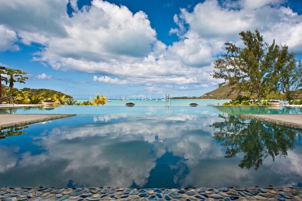 Infinity edge pool looking out over the harbour at Jolly Harrbour #31 