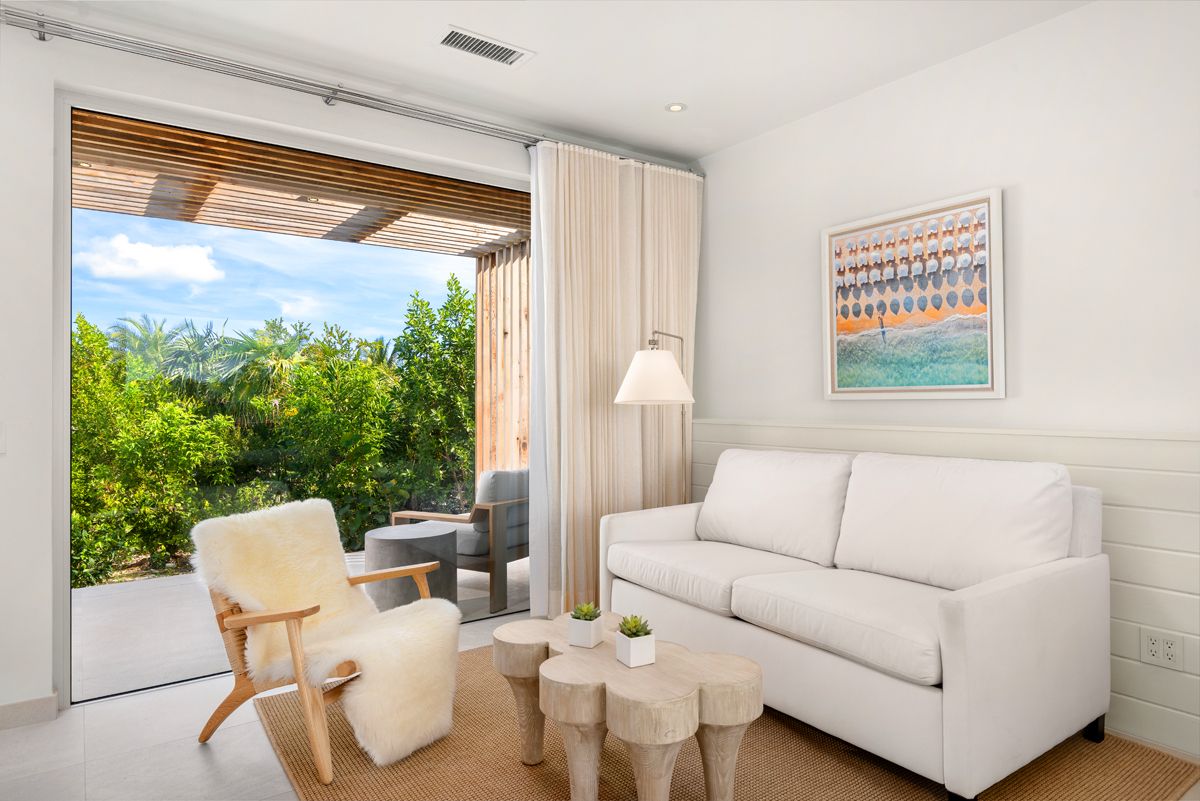 Bedroom seating area in the cottage