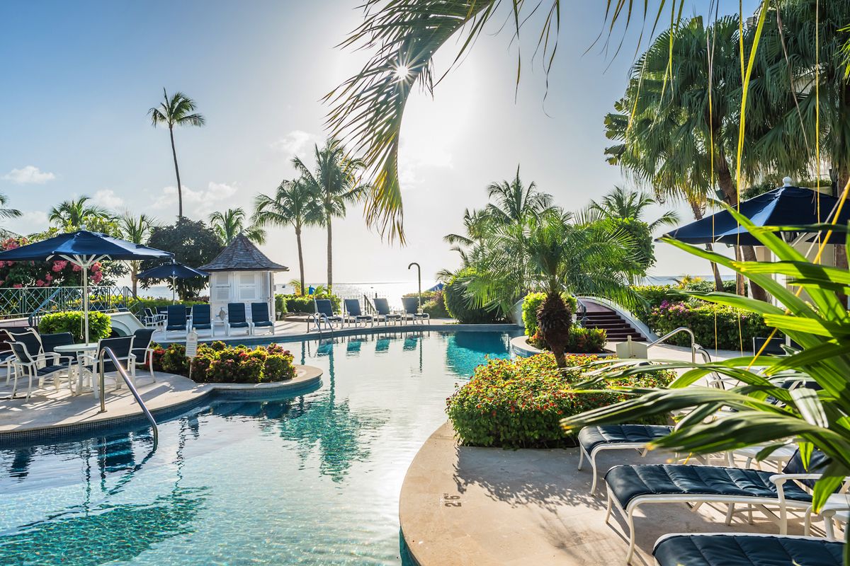 The complex pool area
