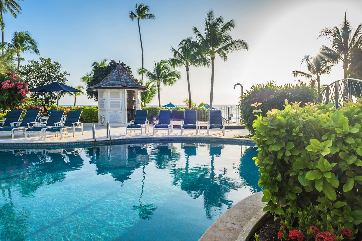 The complex pool area