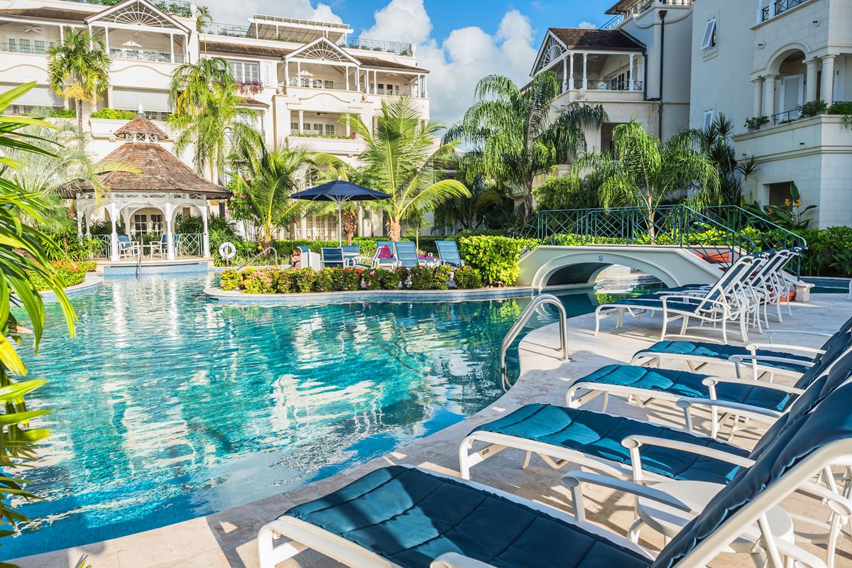 The complex pool area