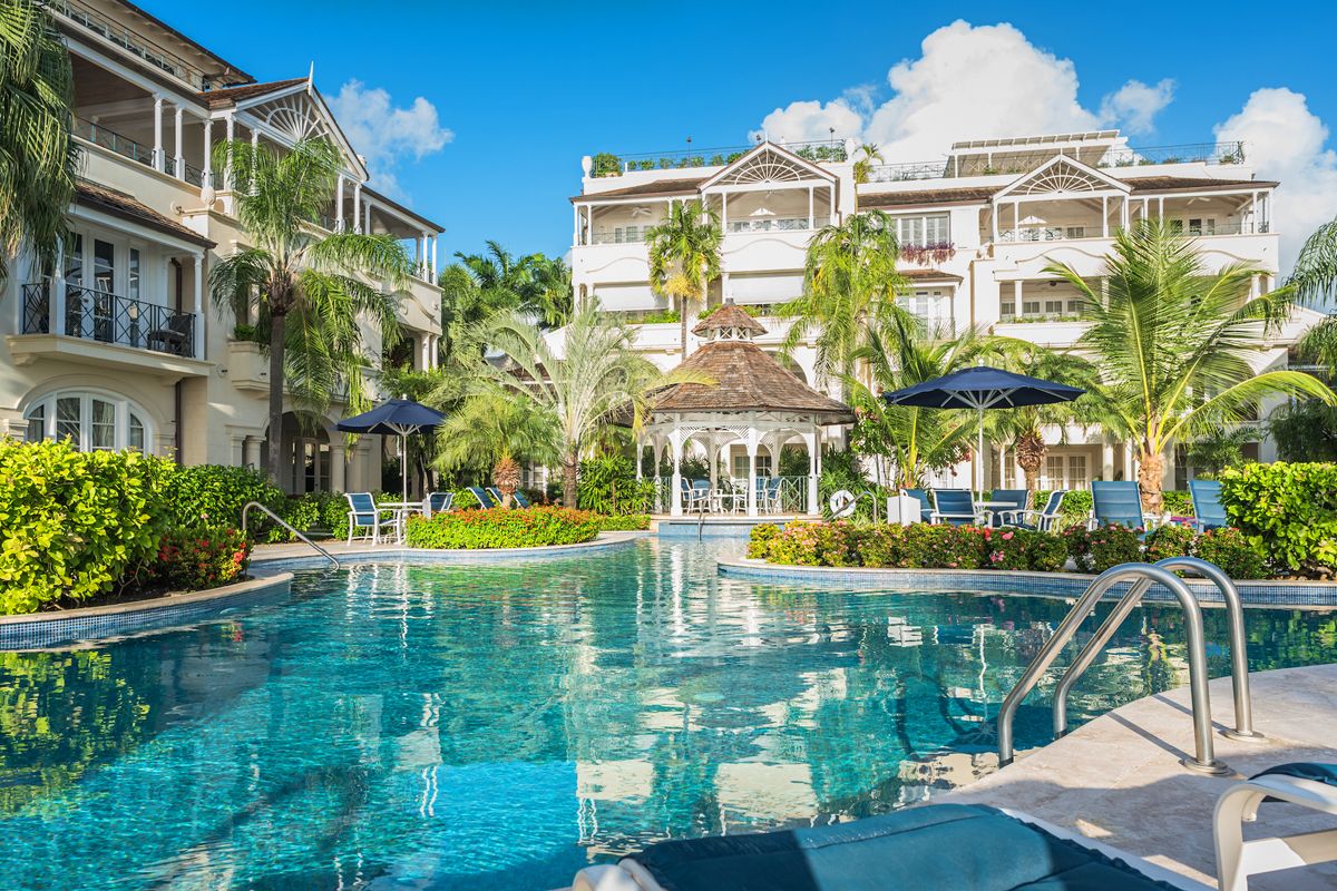 The complex pool area