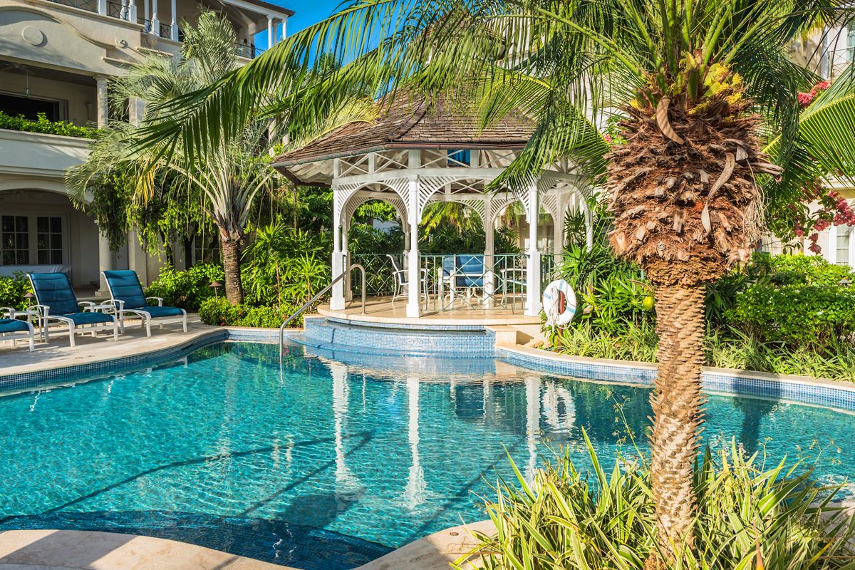 The complex pool area