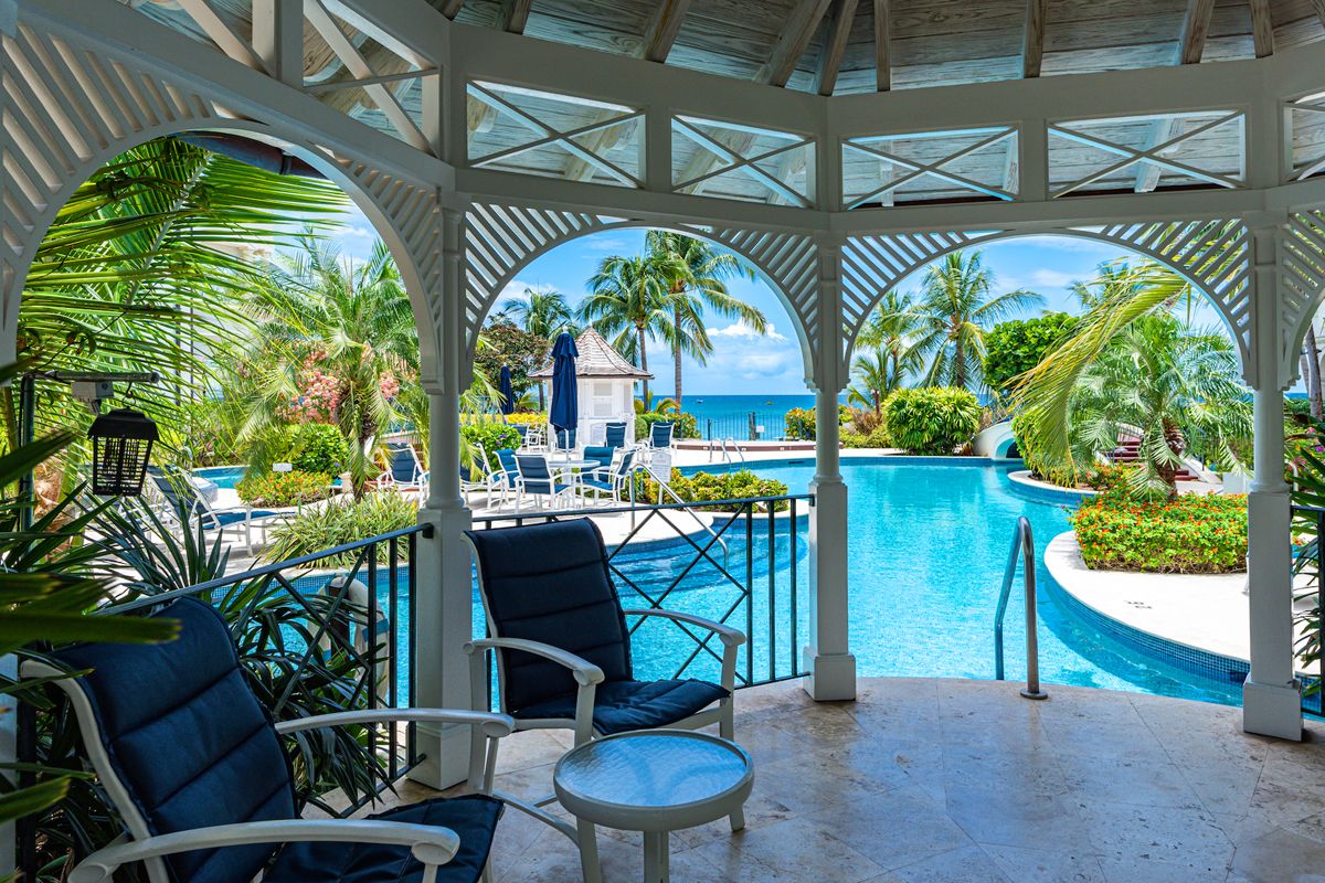 The complex pool area