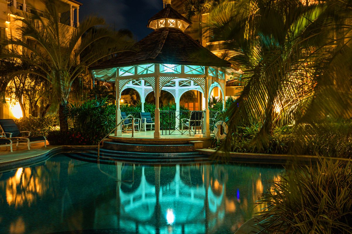 The gazebo at the complex pool area