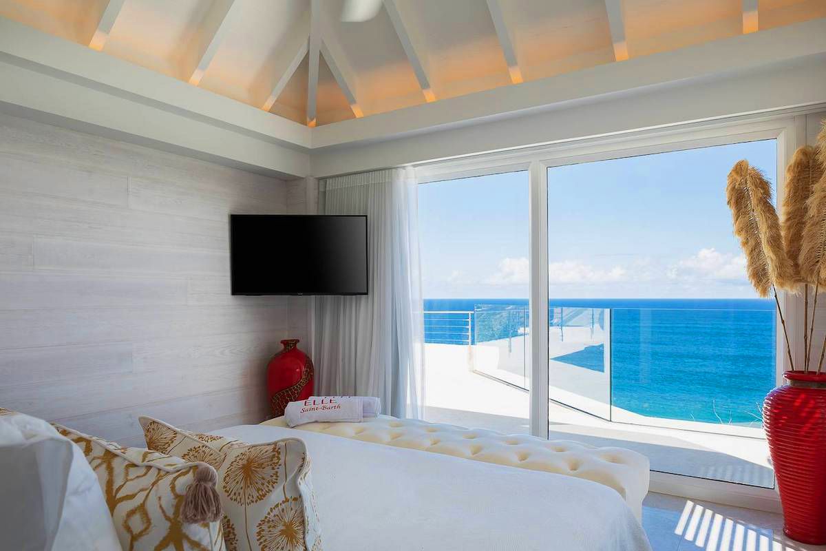 Bedroom with ocean views