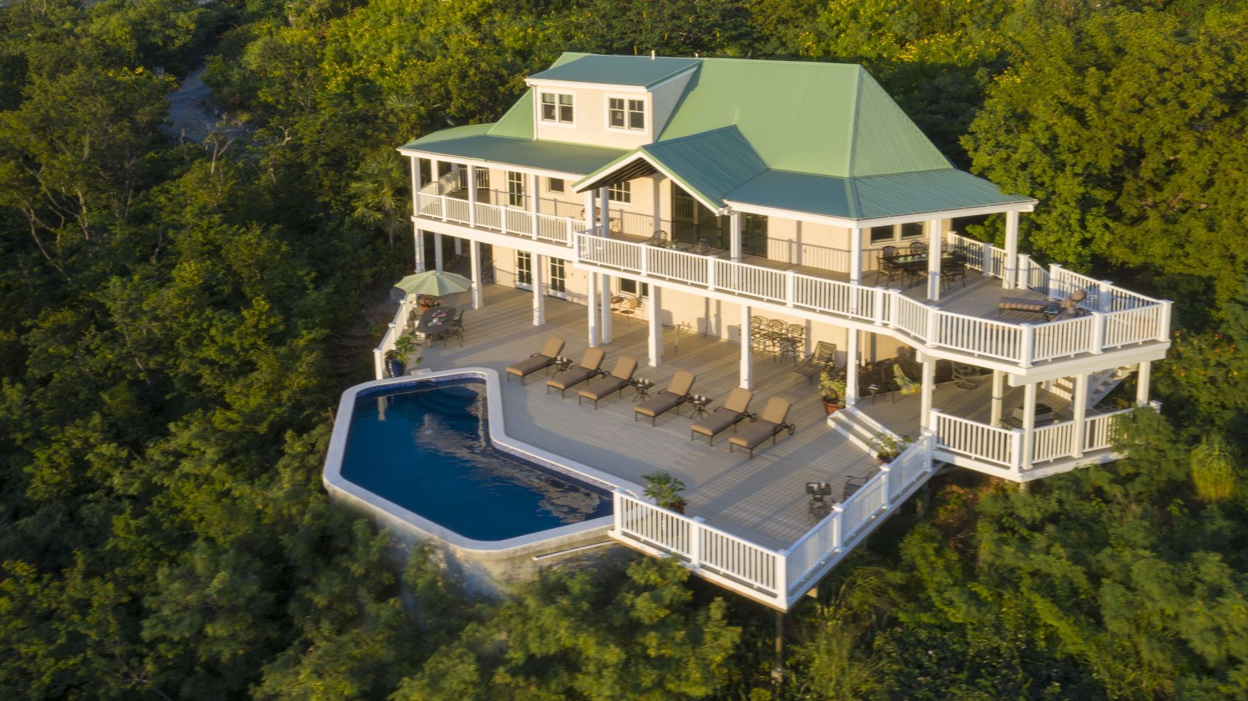 Aerial view of the villa