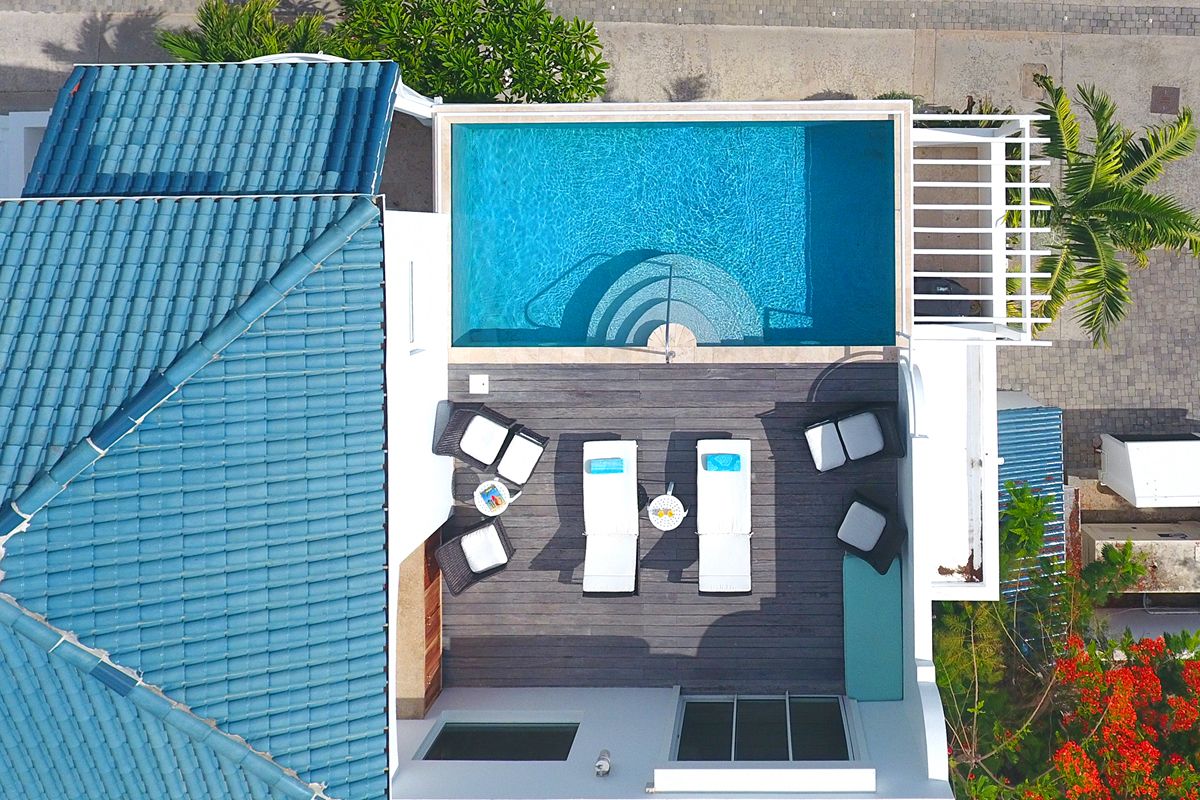 Aerial views of the villa