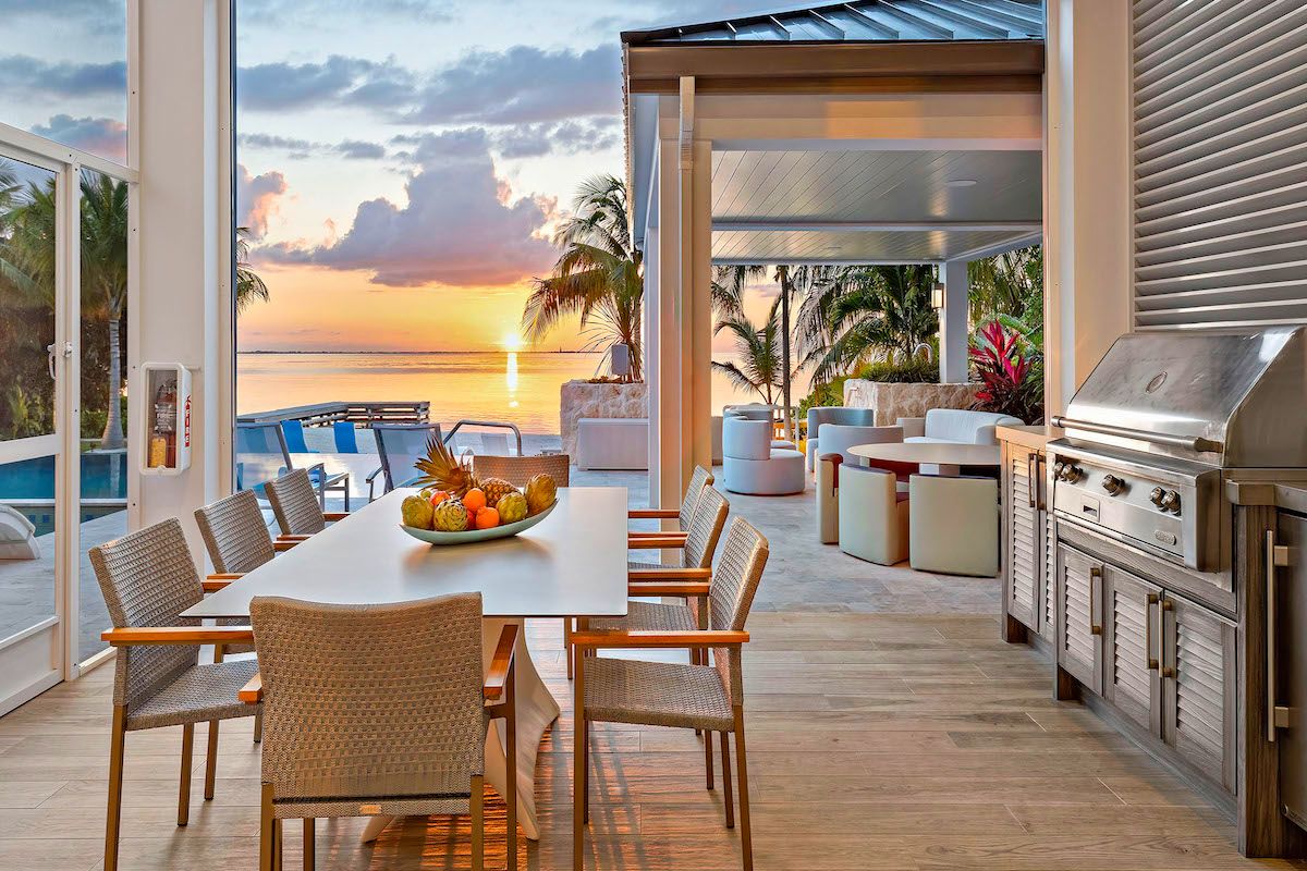 Sunset views from pool terrace