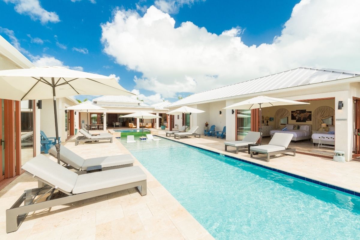 Sun loungers by the pool