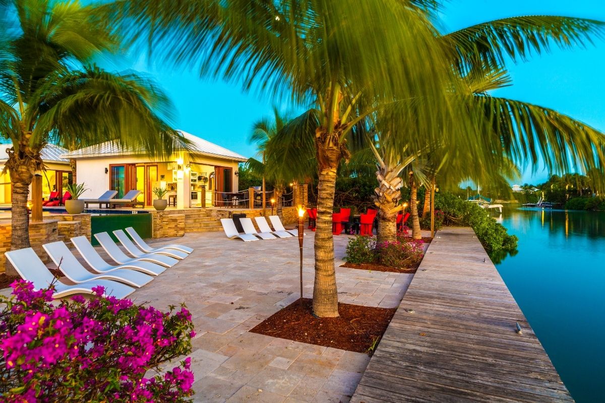 Sandy beach area by the canal