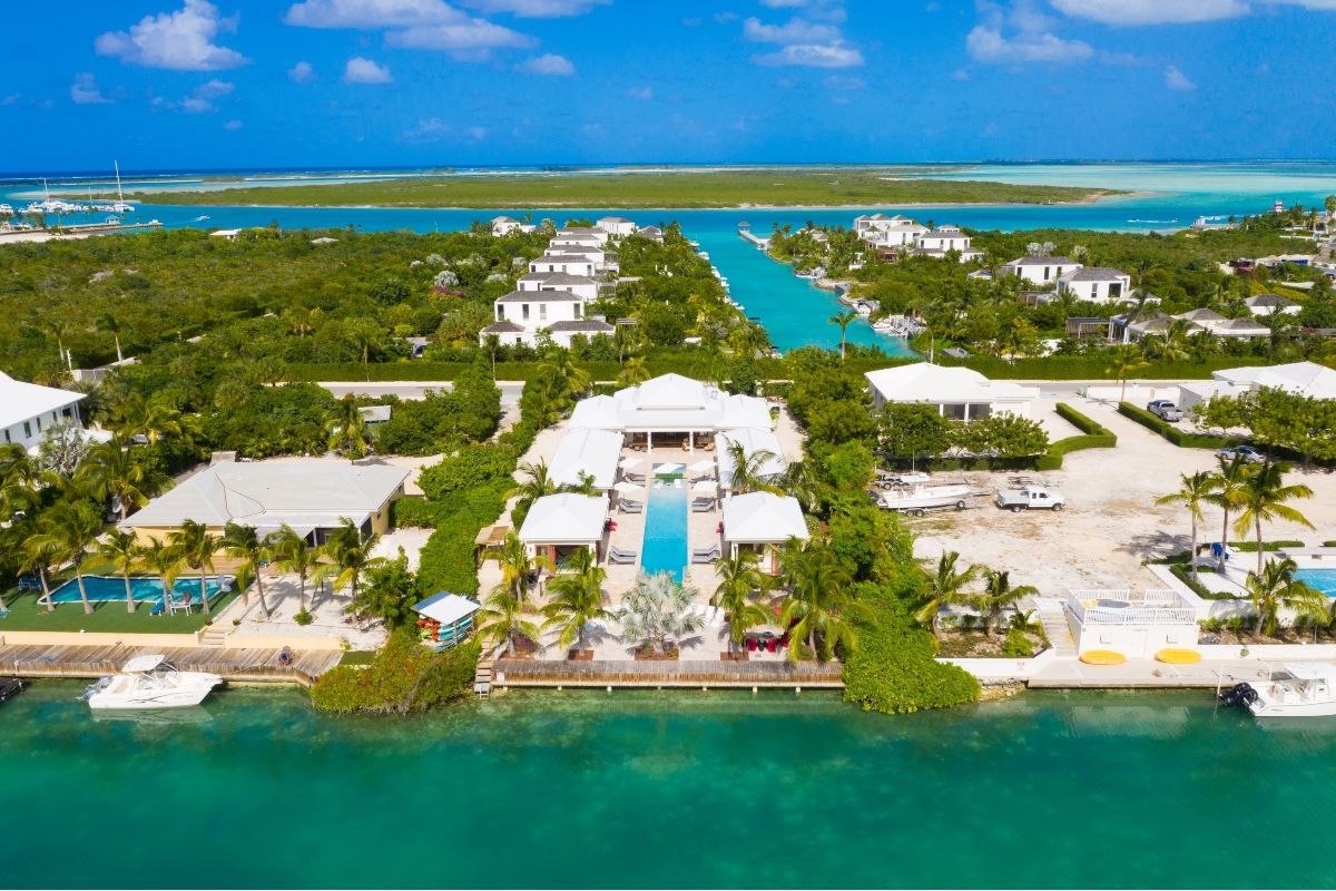 Aerial view of the property