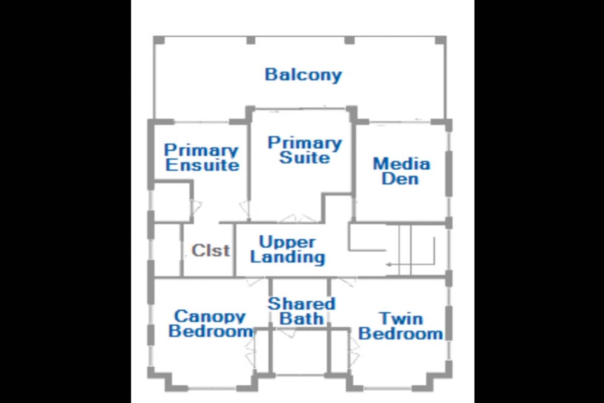 Upper level floor plan