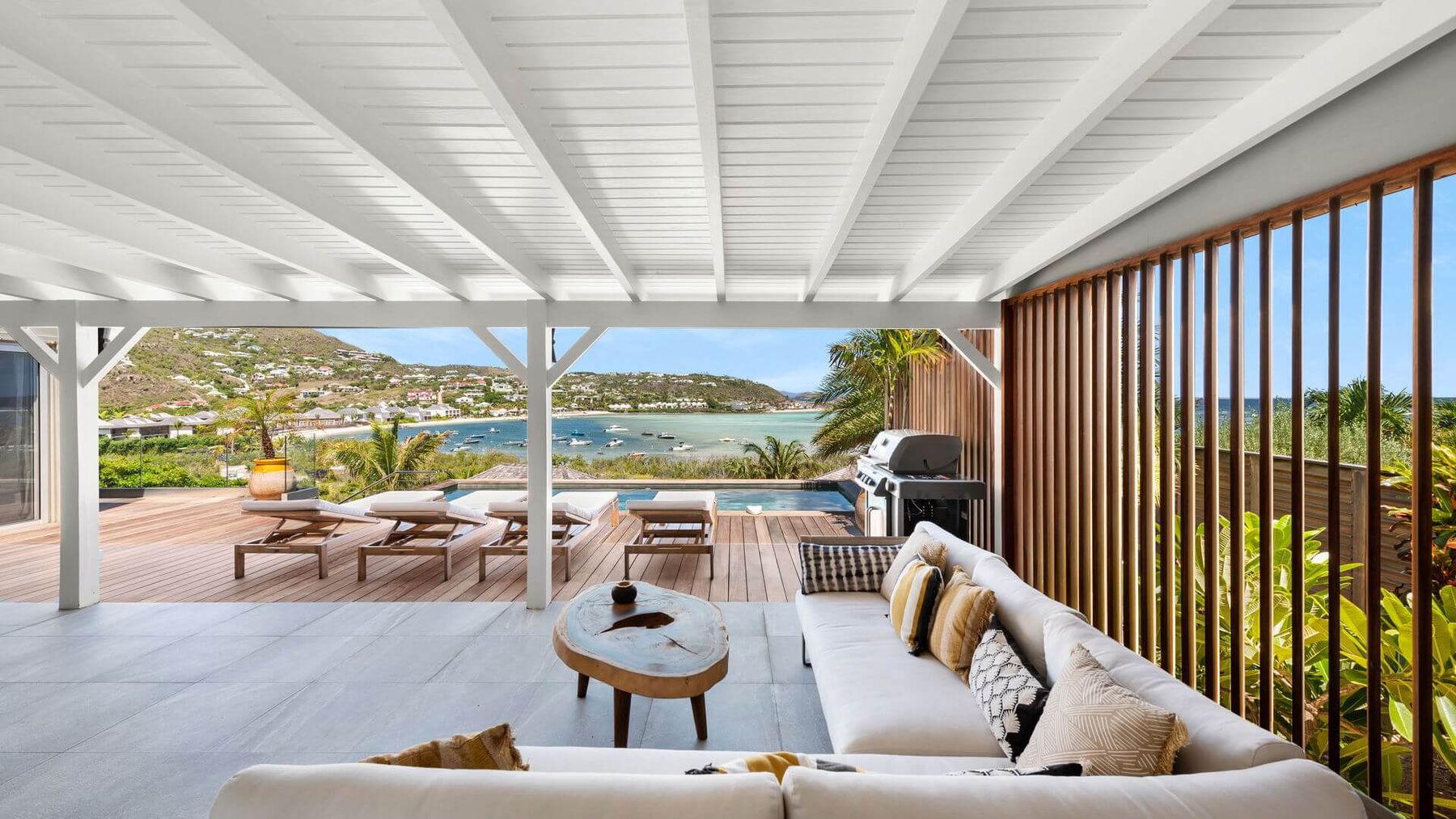 Covered patio with views