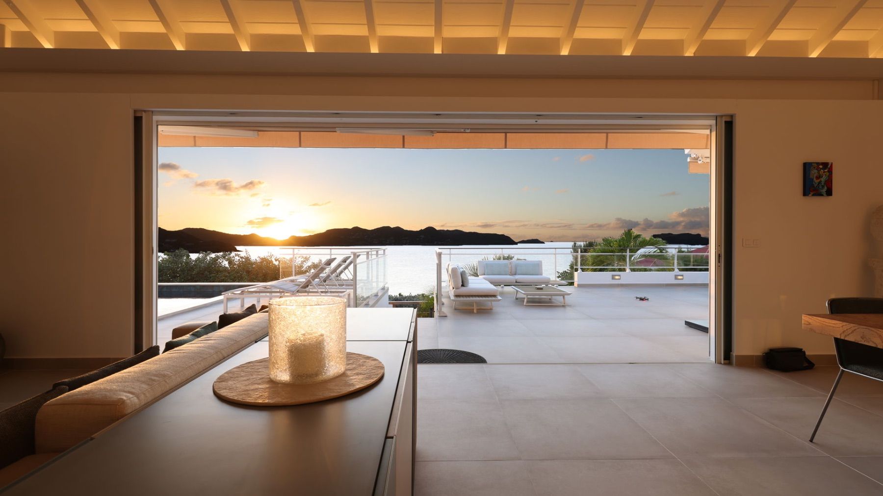 Sunset views seen from the living area 