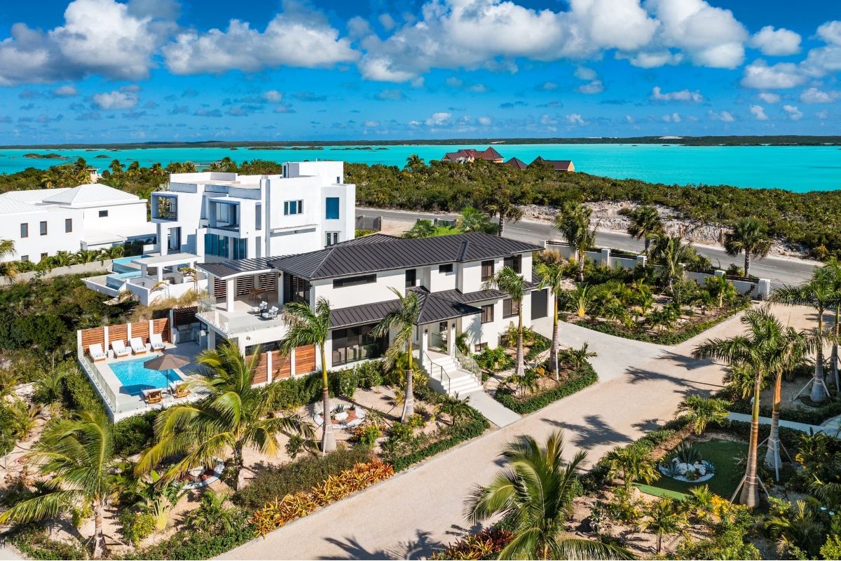 Aerial views of Villa Evie