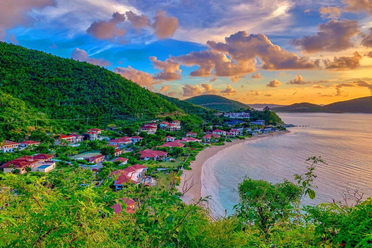 Aerial view of Mahoe beach