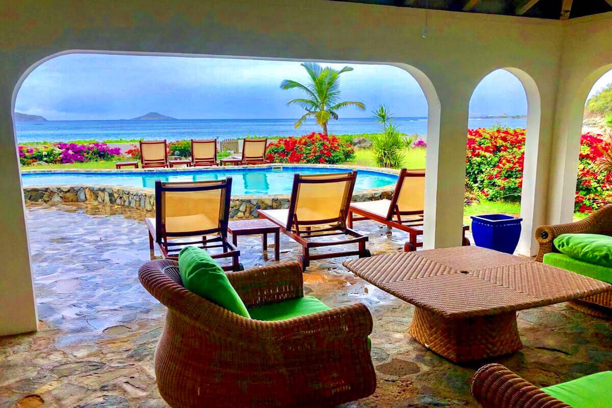Covered outdoor patio area
