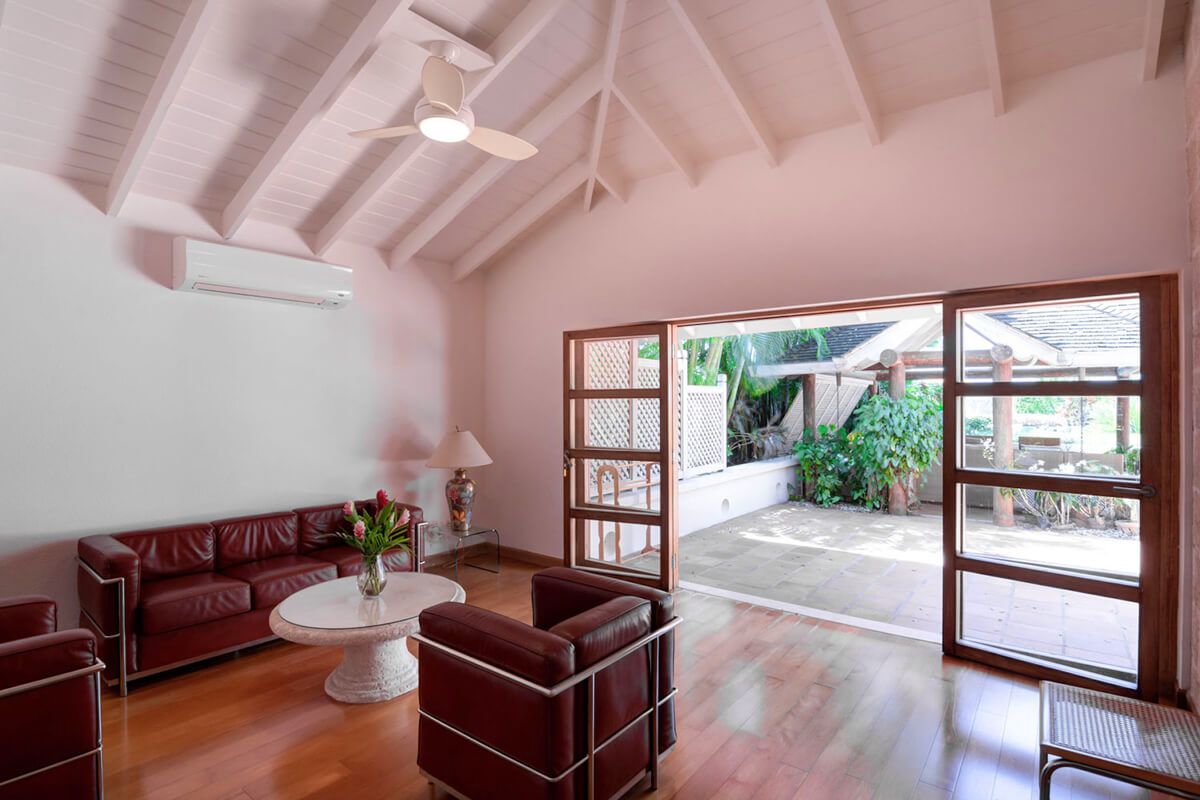 Cottage opens to the patio