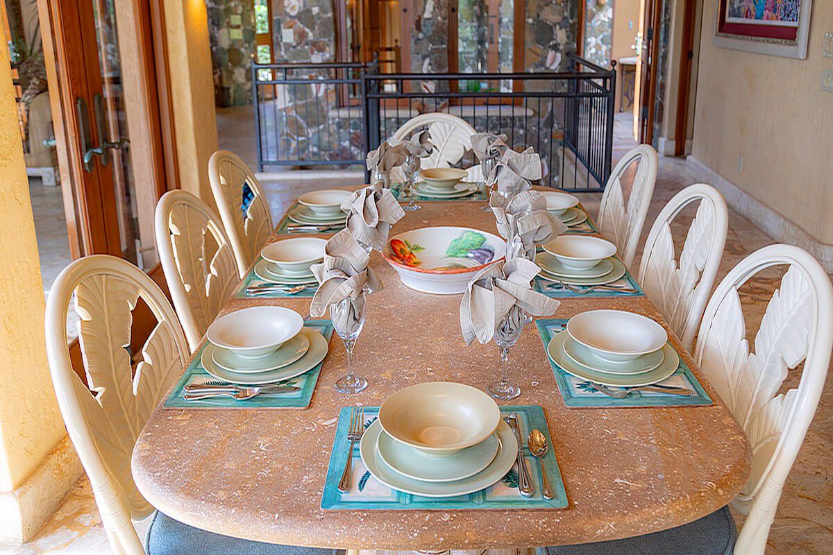 Dining table seats eight