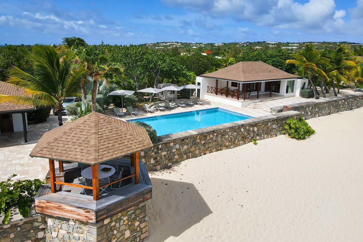 Pool area and the beach